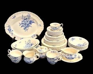 Blue Floral Duval Grindley England China Set 50 Pcs.
