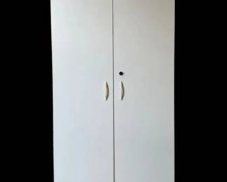 White Storage Cabinet With Shelving Lock Key