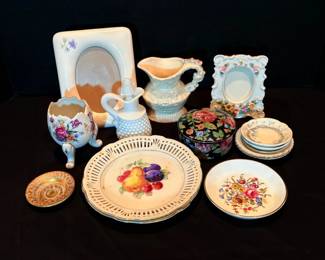Small Ceramic Plates, Ashtrays, Picture Frames, More