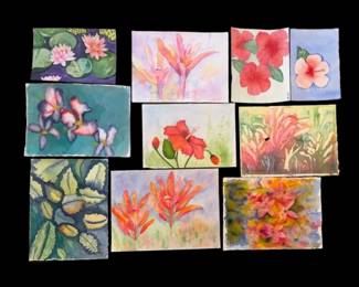 10 Pcs Colorful Watercolor Art