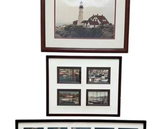Three Framed And Matted Images Of Lighthouses 