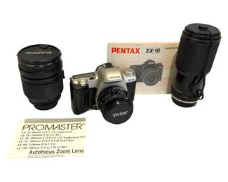 Pentax ZX10 35mm Film Camera With Two Lens Included