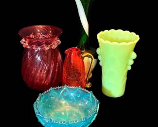 Colorful Glass Bowls And Vases