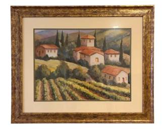 Print Of Vineyard Villas In GoldToned Frame 34.5x28.5 