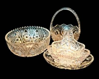 Cut Glass Candy Dishes And Baskets
