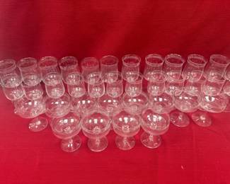 Vintage Lenox Moonspun Platinum Trim Crystal Set