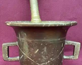 18th Century Brass Mortar Pestle