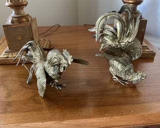 Pair of fighting roosters