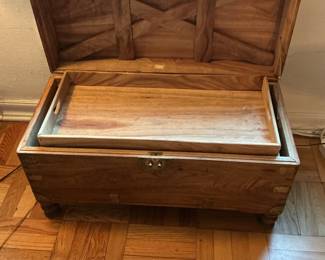 Vintage trunk with brass fittings Made in Hong Kong