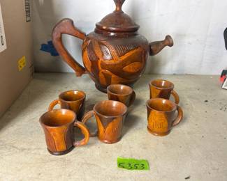 wooden decorative drink set