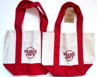 2 New With Tags Trader Joe's Canvas Mini Canvas Tote Bags In Red
Lot #: 65