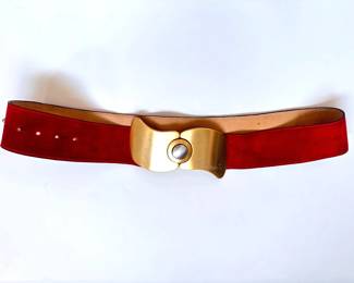 Vintage Suede Belt With Gold Tone Buckle From Florence Italy
Lot #: 112