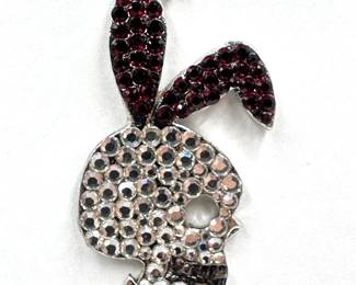 Uccicucci Playboy Bunny With Skull Face Rhinestone Pendant Necklace On Chain
Lot #: 38
