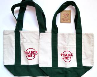 2 New With Tags Trader Joe's Canvas Mini Canvas Tote Bags In Green
Lot #: 67