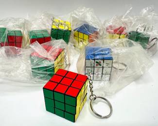 9 New Mini Rubix Cube Keychains Branded By Freeman Worth Custom Solved
Lot #: 140