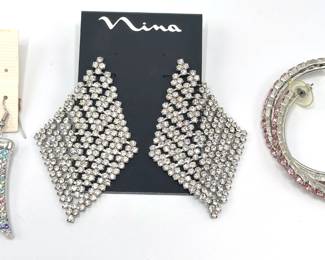 Hoop Rhinestone Earrings Worn By Beyonce & 2 New Pairs Of Rhinestone Earrings
Lot #: 11