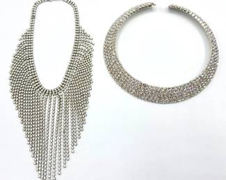 Czechoslovakian Rhinestone Choker Worn By Beyonce & Dangling Choker Necklace
Lot #: 9