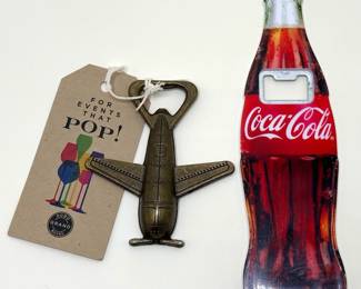 Coca Cola Company Bottle Opener & New With Tags Kate Aspen Airplane Bottle Opener
Lot #: 116