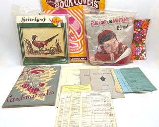 Vintage School Supplies, Craft Kits, 1940 Yearbook & Report Cards From The 1970s
Lot #: 125