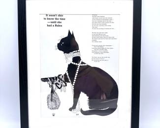 1959 Rolex Advertisement Print Ad With Black Cat With Jewels, Framed
Lot #: 40
