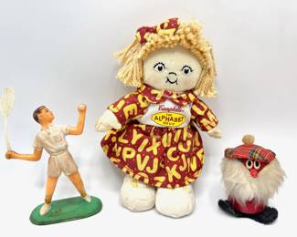 Vintage Branded Novelty Items: Dolls, Pins, Bottle Opener, Keychains & More (Over 25 Pieces)
Lot #: 139