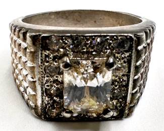 Sterling Silver Faux Diamond Ring, Size 9.75
Lot #: 59