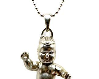 Custom Rock Sterling Silver Baby Pendant Necklace
Lot #: 3