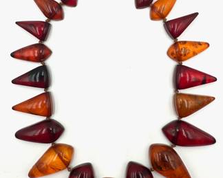Antique Dark Cherry & Honey Amber Necklace
Lot #: 15