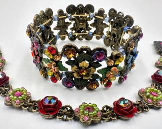 2 Vintage Flower Rhinestone Bracelets, Elastic Purchased At Bergdorf Goodmans
Lot #: 25