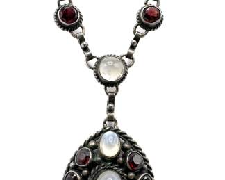 Vintage Sterling Silver Necklace With Gemstones
Lot #: 1