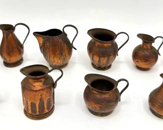Set 10 Italian Hand Crafted Miniature Copper Jugs & Pitchers
Lot #: 118