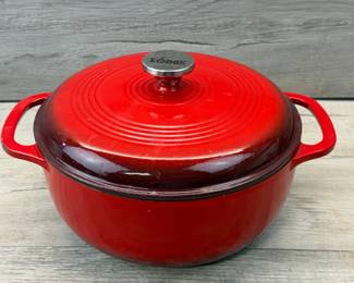 LODGE 6 QT ENAMELED CAST IRON DUTCH OVEN W LID #lodge #castiron #enameledcastiron #dutchoven