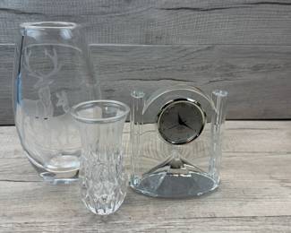 CRYSTAL COLLECTIBLES LENOX CLOCK BUD VASE #crystal #lenox #clock #budvase