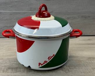 VINTAGE PASTA TIME 3 PC ENAMEL COOKING POT #vintage #pasta #pastatime #enamelcookingpot #pot #enamelpot