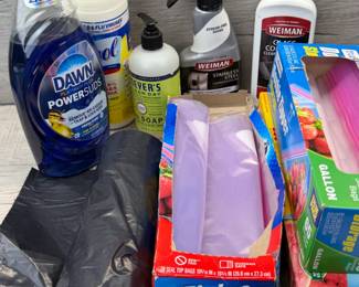 CLEANERS SOAPS ZIP BAGS TRASH BAGS #cleaner #soap #ziploc #trashbags #dawn #meyers #weiman