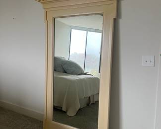 WOOD FRAME FLOOR MIRROR W BROKEN ARCH PEDIMENT #floormirror #mirror #woodframe #brokenarchpediment