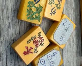 ANTIQUE MAHJONG GAME SET W WOOD BOX #antique #mahjong #mahjonggame