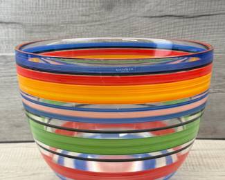 KOSTA BODA HAND PAINTED SIGNED GLASS BOWL #kostaboda #handpainted #signed #glassbowl