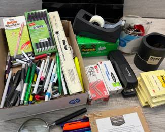 OFFICE SUPPLIES & VINTAGE MAGNIFYING GLASS #office #officesupplies #vintage #magnifyingglass