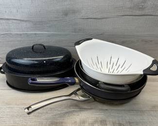 COOKWARE ENAMEL ROASTER CALPHALON T FAL WOK #cookware #enamelroaster #calphalon #tfal #wok