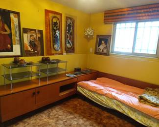 MCM style bed and cabinets