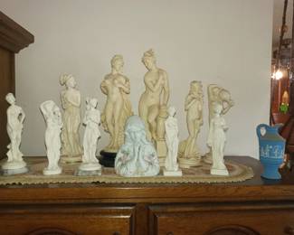 Resin and marble figures. Quite the hoedown.