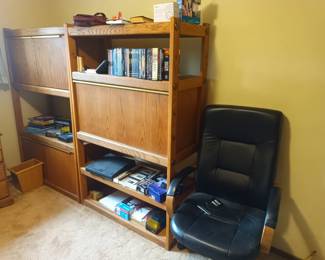 2 shelf/hutch units and office chair