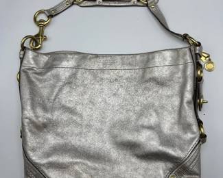 Coach Metallic Hobo Shoulder Bag – Silver