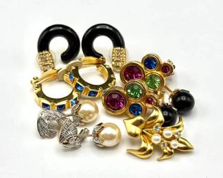 Swarovski Brooch & Three-Pair Earring Collection