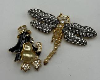 Kenneth Jay Lane Brooch Duo