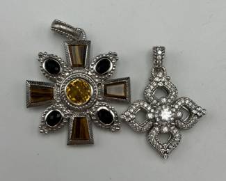 Judith Ripka Sterling Silver Pendants – Gemstone & Pave Designs