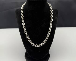 Heavy Sterling Silver Classic Oval-Link Necklace