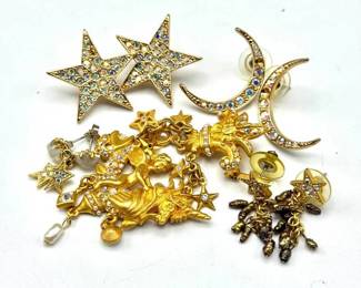 KIRK’S FOLLY UNICORN CHERUB BROOCH & WHIMSICAL EARRINGS SET