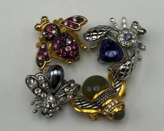 Joan Rivers Bee Pins – Mixed Gem Tones & Styles
